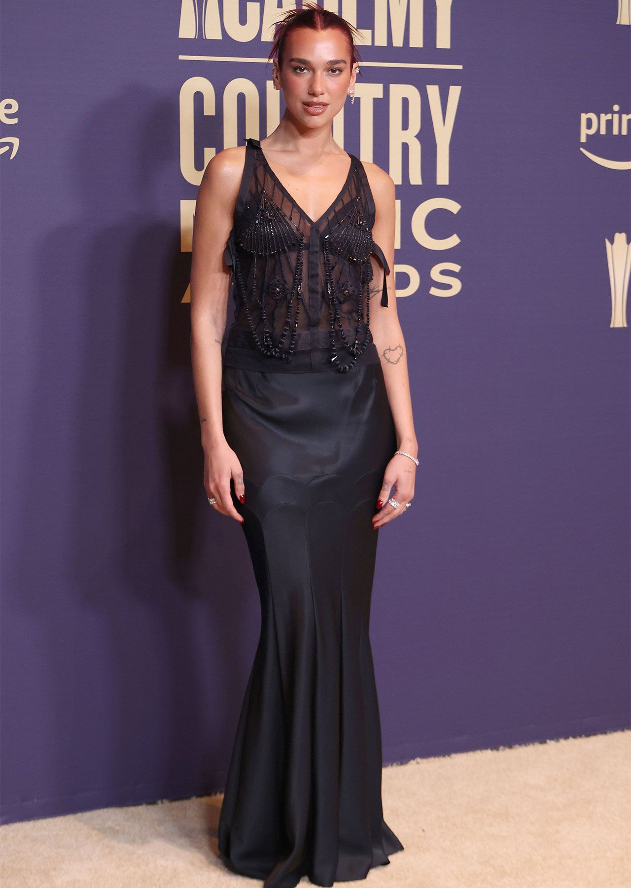 acm black dress Black White Taylor Swift Two piece Dress Slit Prom Red Carpet Formal D –  Hoprom main image 1