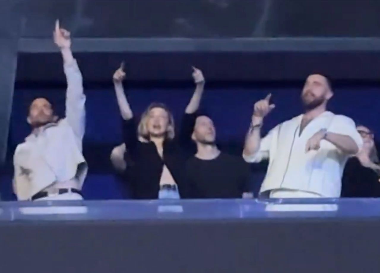 Gigi Hadid Bradley Cooper Travis Kelce at Taylor Swift Eras Tour in Paris