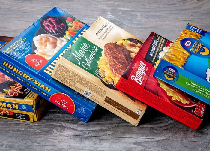 boxes of tv dinners