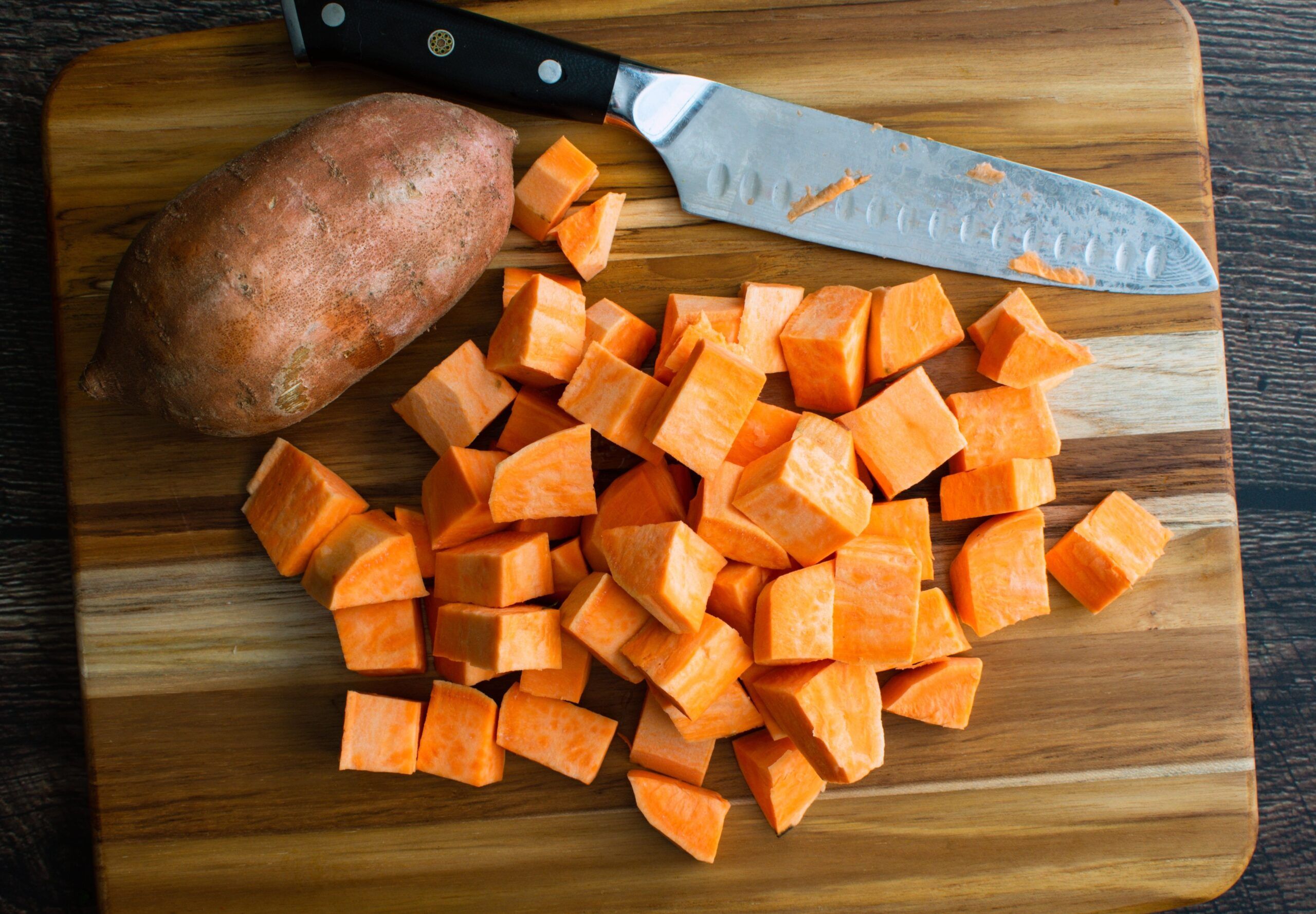 cubed sweet potato