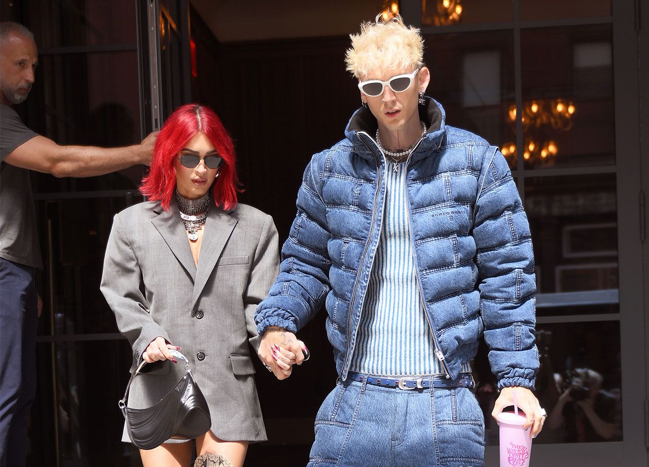 megan fox mgk leaving new york hotel