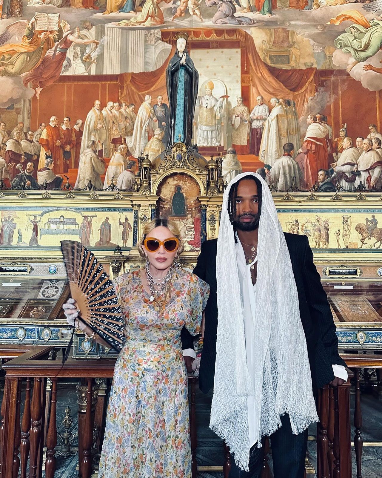 Madonna and Akeem Morris in Rome on Instagram