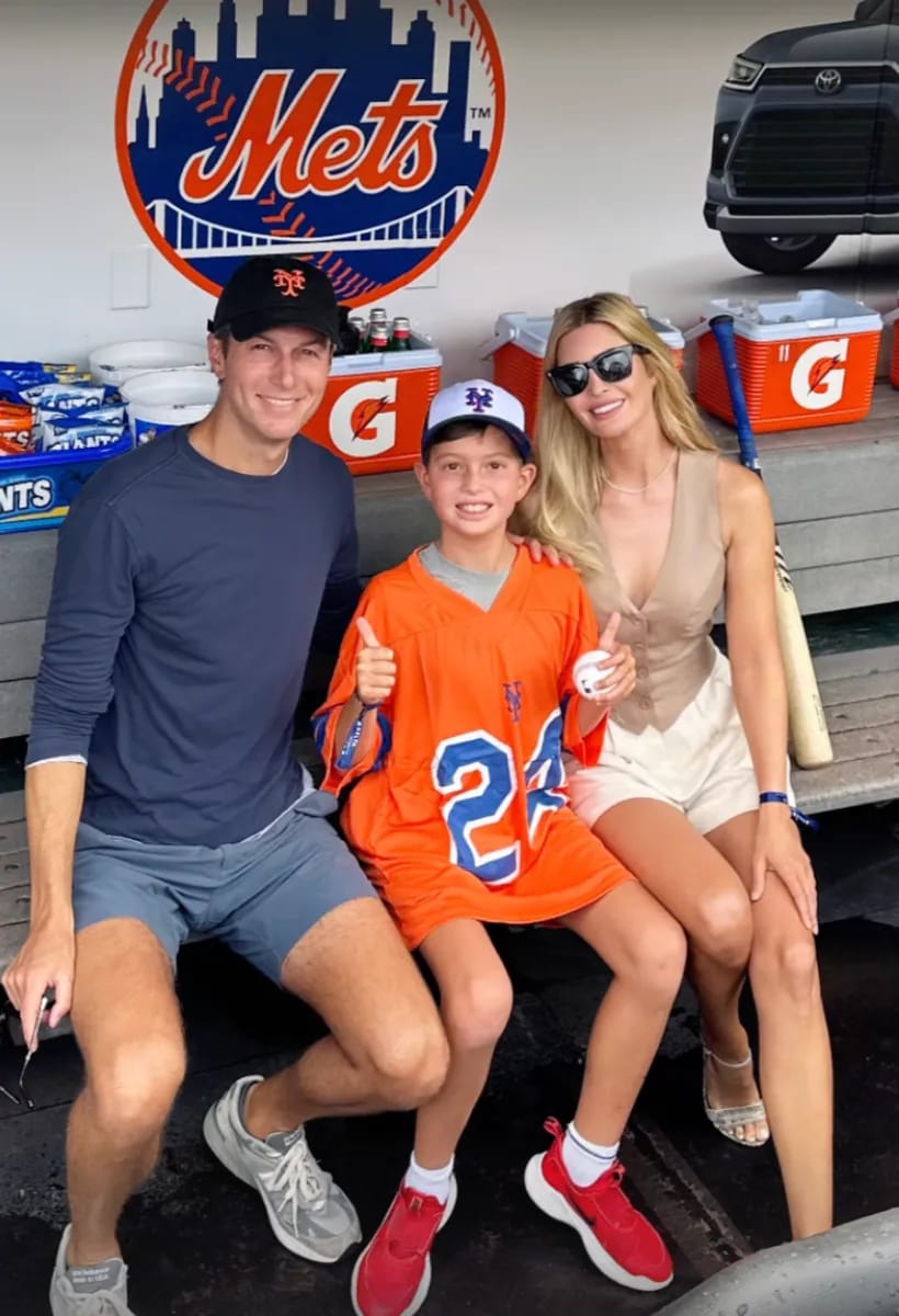 ivanka trump jared kushner and son at mets game