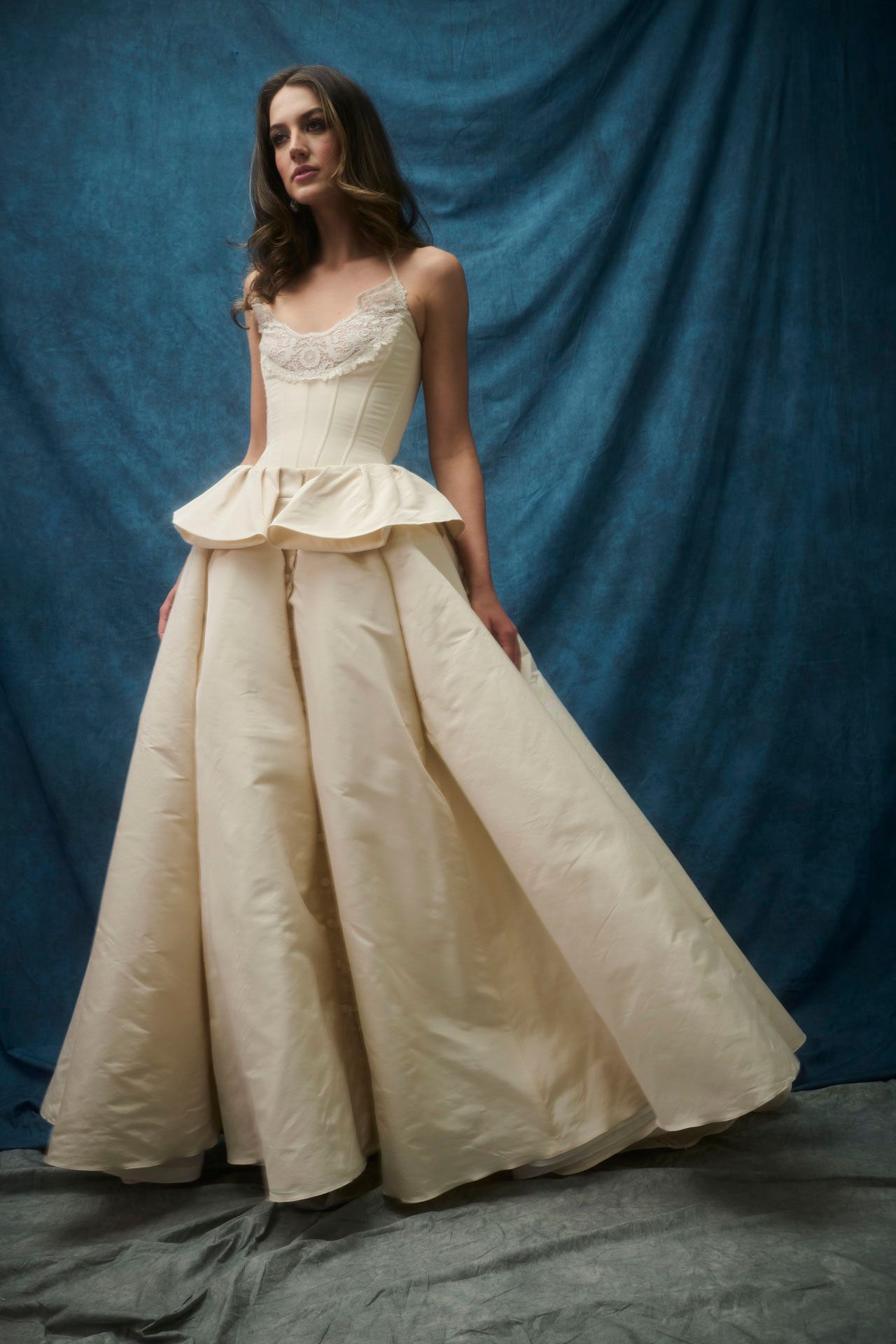 michael fausto cream peplum