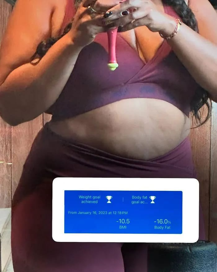 Lizzo weight loss goals selfie Instagram