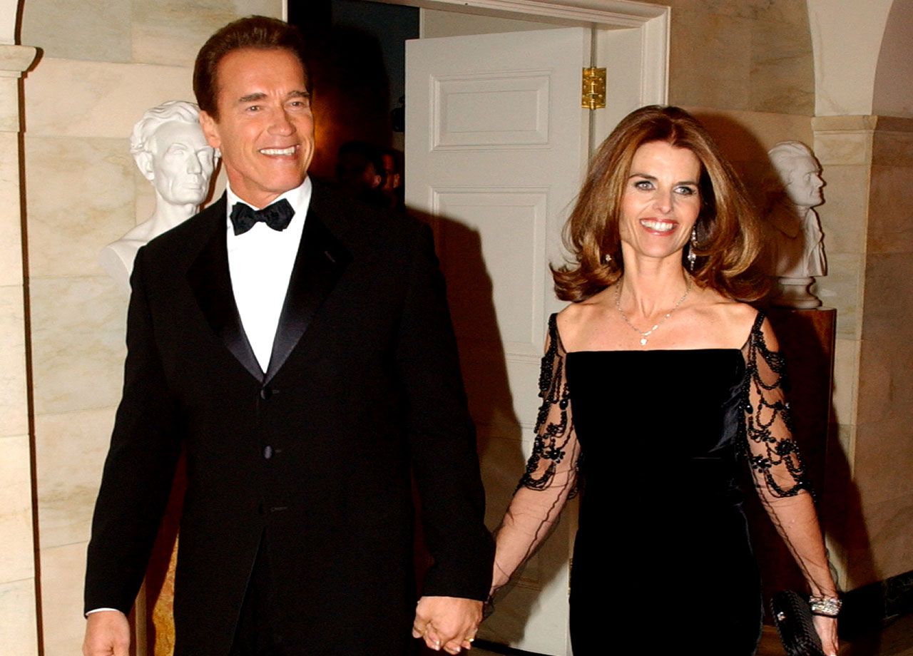 Arnold Schwarzenegger and Maria Shriver at the White House 2004