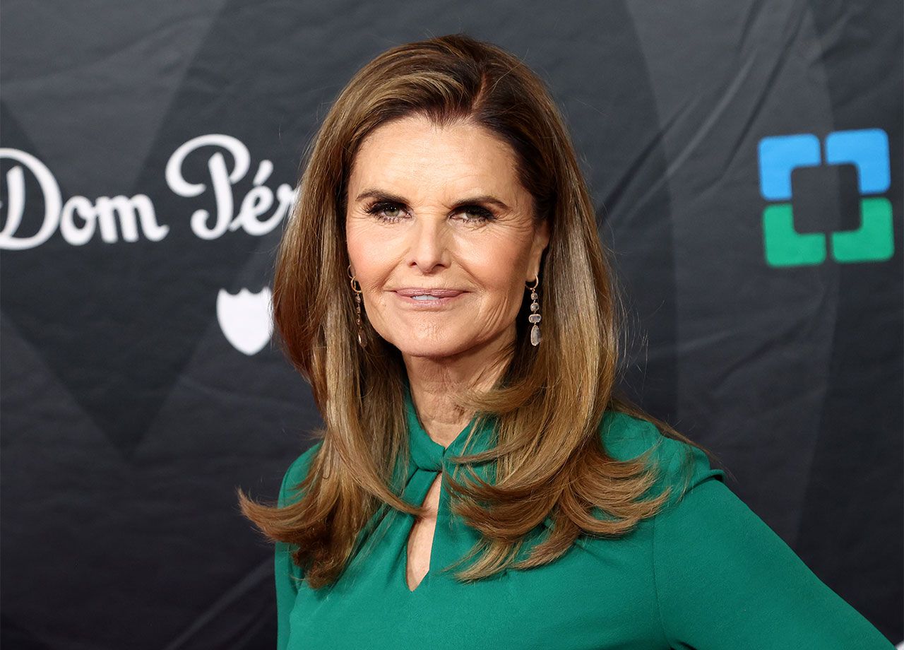 Maria Shriver in green ensemble