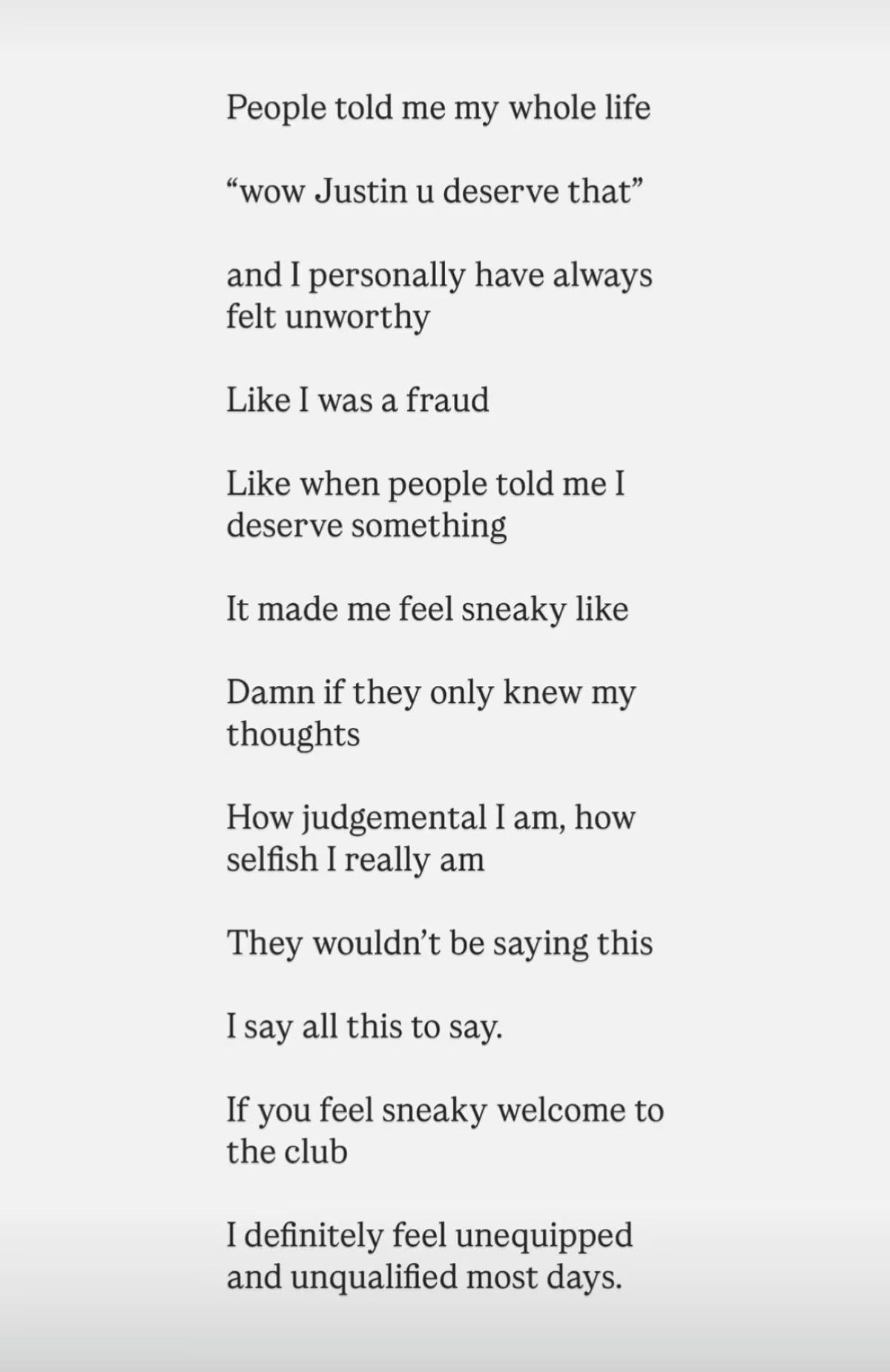Justin Bieber fraud Instagram Story