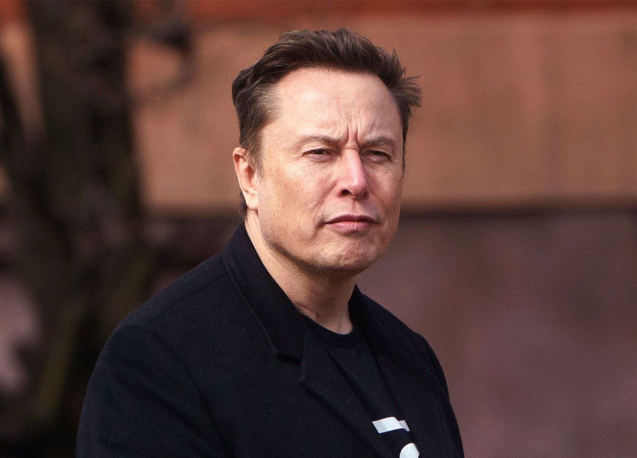 Elon Musk leaves Blair House