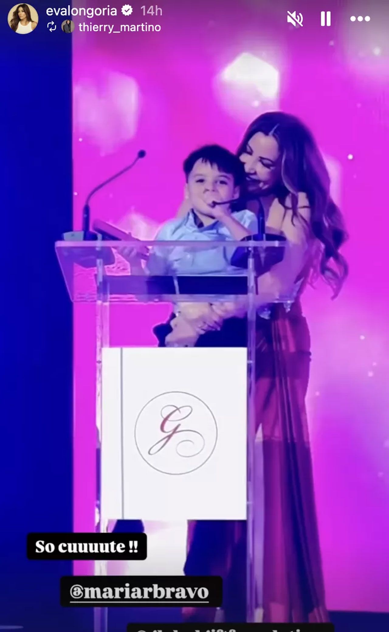 Eva Longoria's son with Maria Bravo at Global Gift Gala 2025