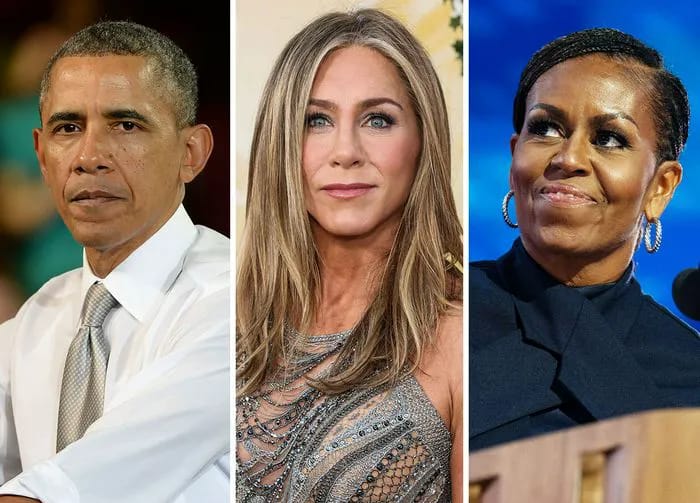 Jennifer Aniston Barack Obama Michelle Obama
