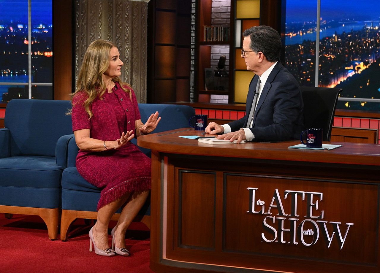 Melinda Gates and Stephen Colbert
