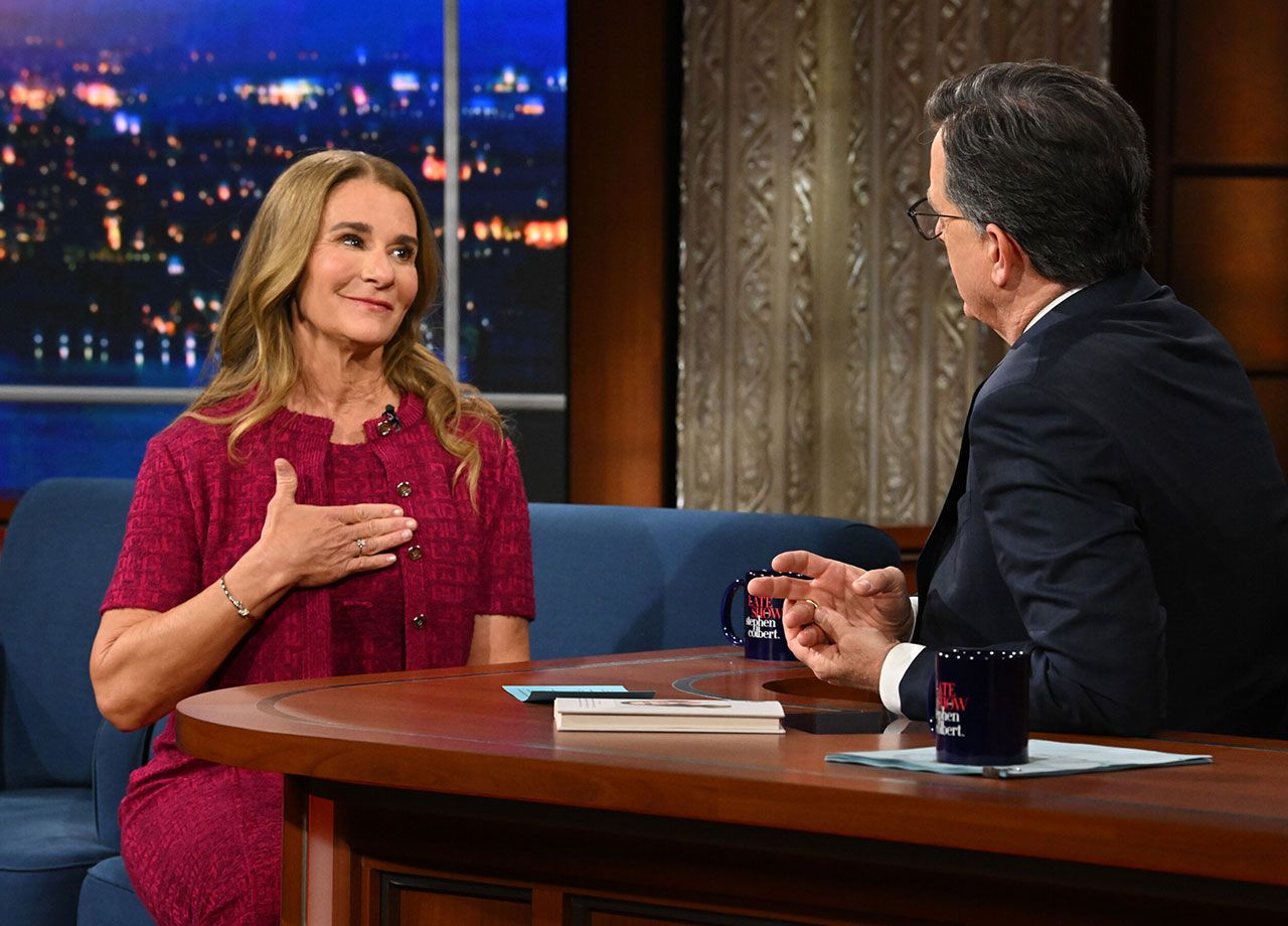 Melinda Gates and Stephen Colbert