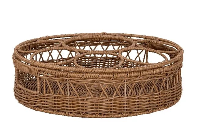rattan beverage tray