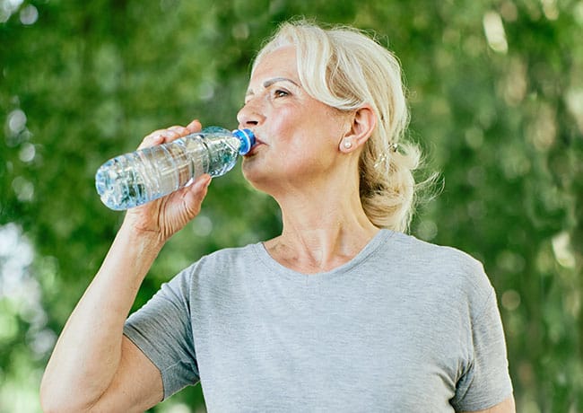woman drinking water