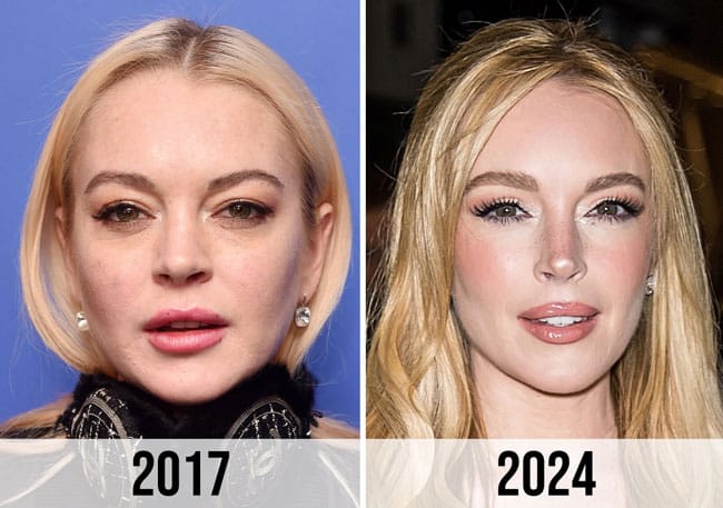 Lindsay Lohan before and after 2017 to 2024