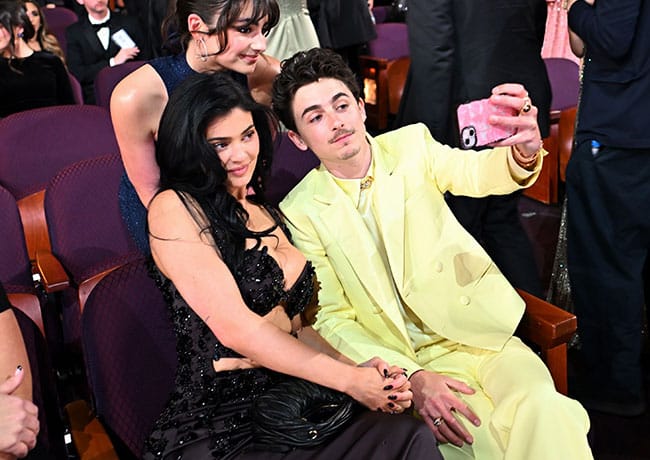 Timothée Chalamet and Kylie Jenner at the 97th Annual Academy Awards
