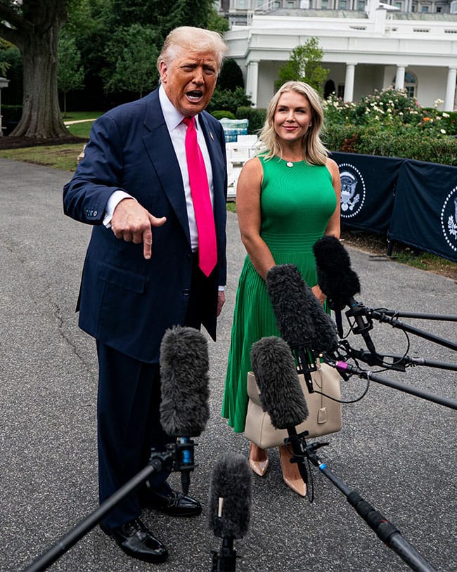 Donald Trump and White House Press Secretary Karoline Leavitt
