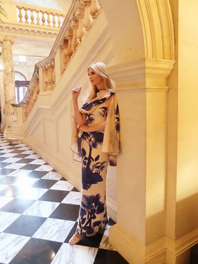 Ivanka Trump Johanna Ortiz dress and shawl London