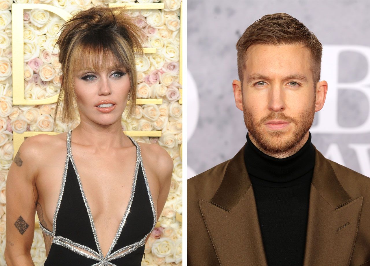 Miley Cyrus and Calvin Harris
