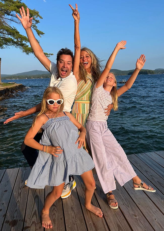 Jimmy Fallon wife and daughters Instagram picture