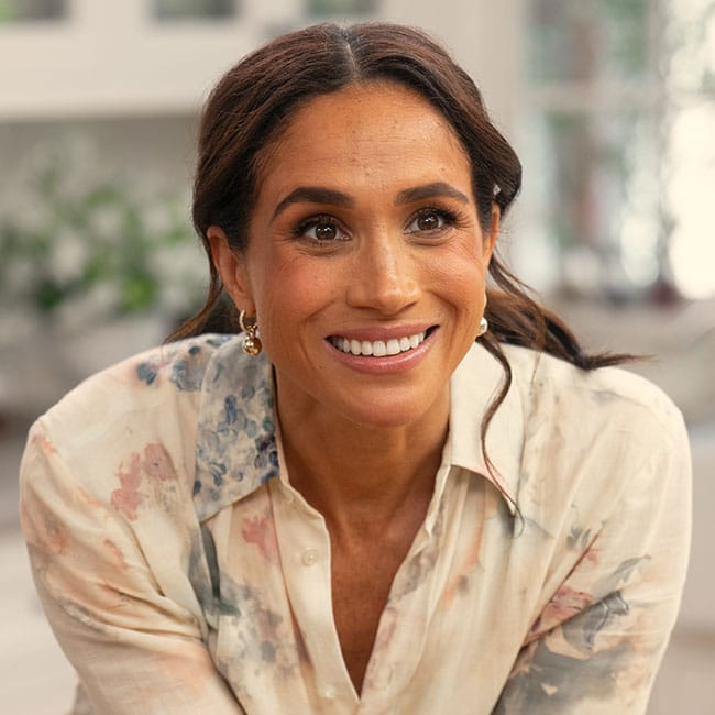 Meghan Markle Just Wore Kate Middleton's Favorite Designer During Her  Netflix Cooking Show In A Striped Midi Dress - SHEfinds