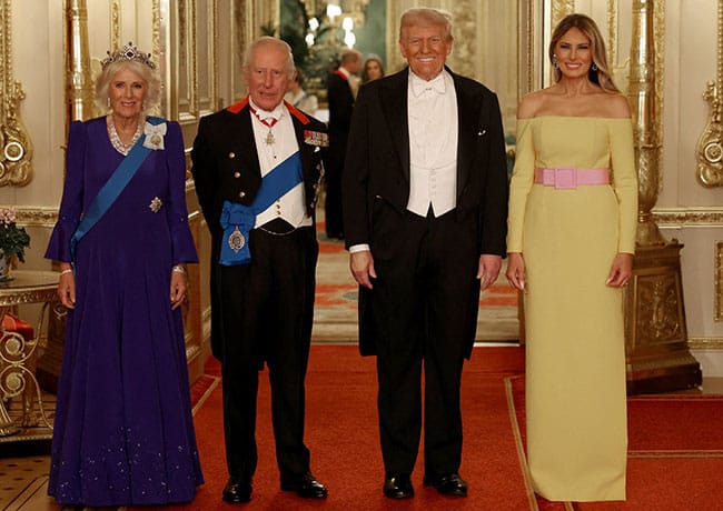 king charles queen camilla donald trump melania trump