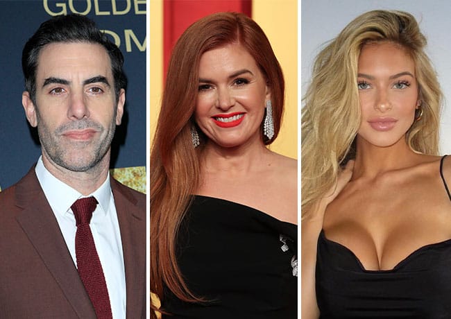 Sacha Baron Cohen and Isla Fisher and Hannah Palmer