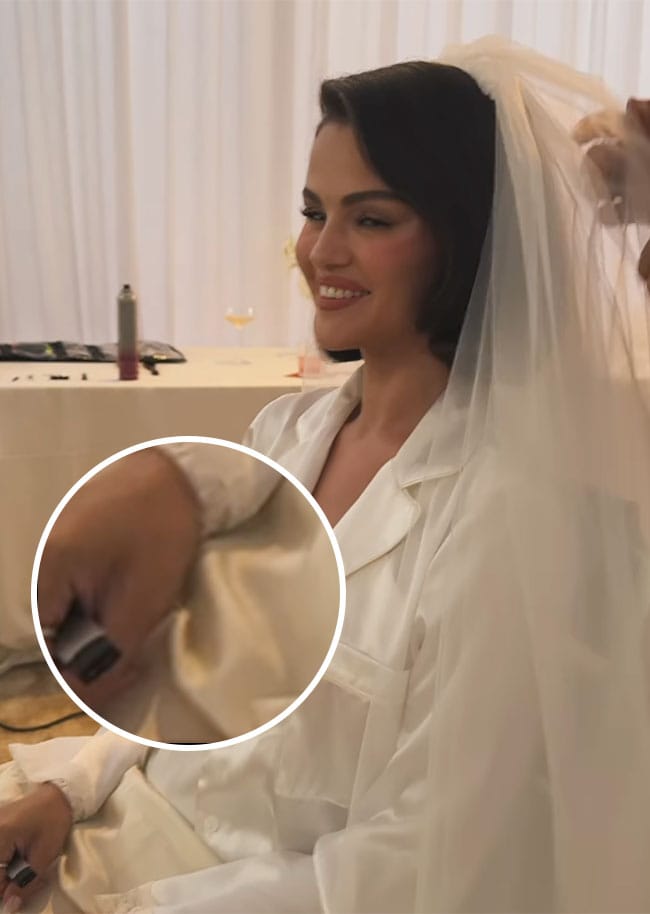 Selena Gomez Is Caught Hiding A Vape While Wearing Bridal Pajamas