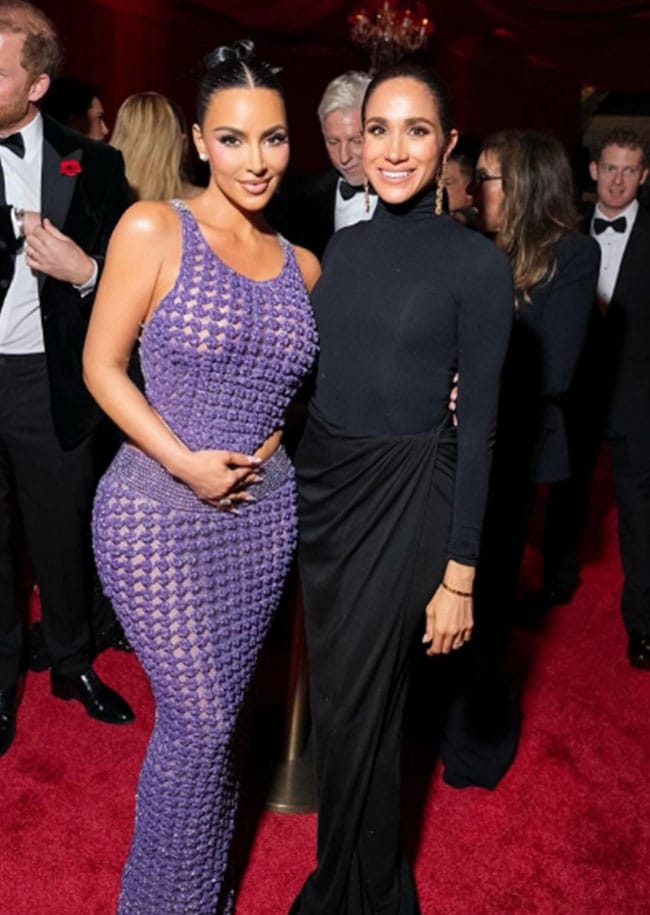 Kim Kardashian and Meghan Markle at Kris Jenner's 70th birthday party