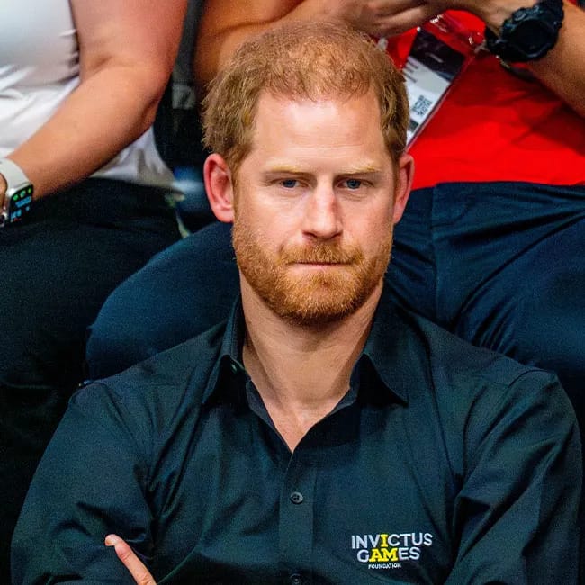 Prince Harry frowning wheelchair basketball finals