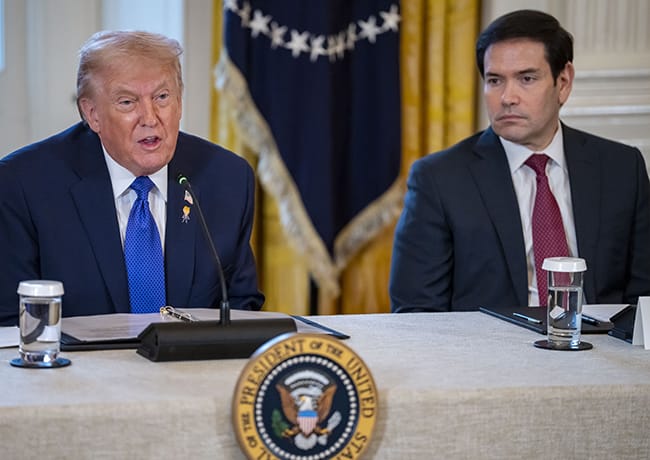 Donald Trump and Marco Rubio meeting with oil executives