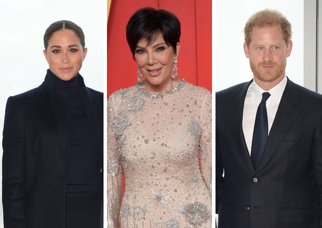 Kris Jenner with Prince Harry and Meghan Markle