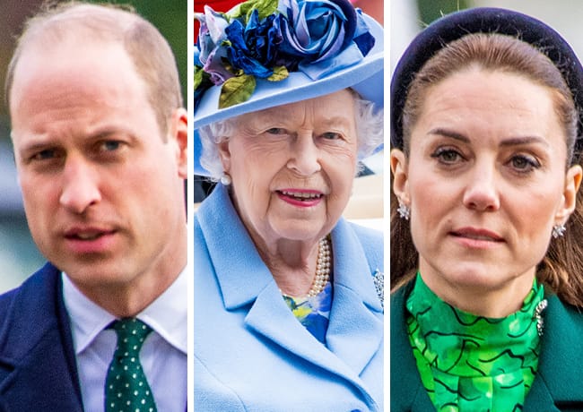 Queen Elizabeth with Prince William and Kate Middleton