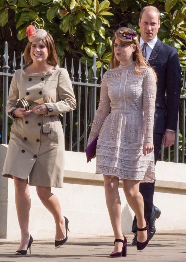 Princess Beatrice and Princess Eugenie with Prince William