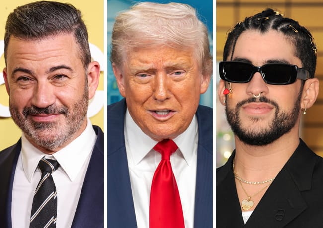Donald Trump with Jimmy Kimmel and Bad Bunny