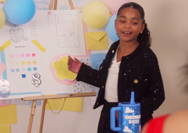 Khloe Kardashian Khloud popcorn commercial with True Thompson