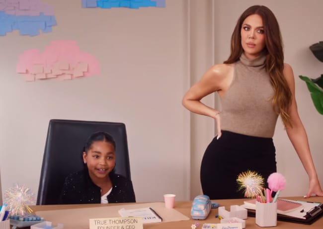 Khloe Kardashian Khloud popcorn commercial with True Thompson