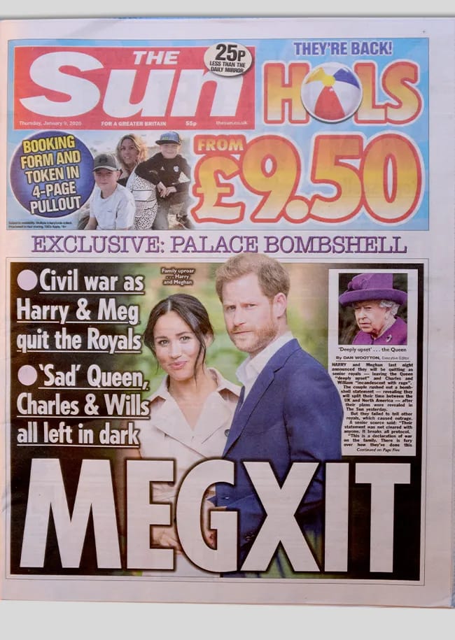 Prince Harry and Meghan Markle newspaper