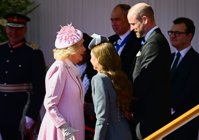 Queen Camilla with Prince William and Kate Middleton