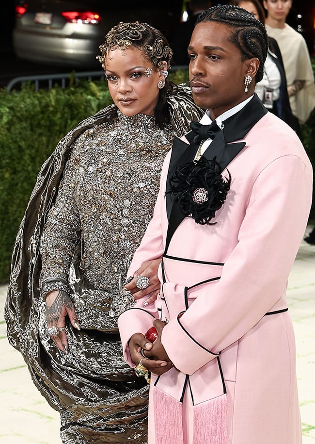 princess polly baby blue dress Rihanna Wore a Backless Sequin Top for Appearance with A$AP Rocky