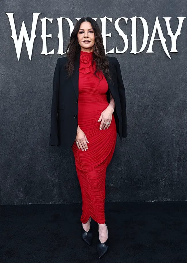 Catherine Zeta Jones Netflix FYSEE Event red dress