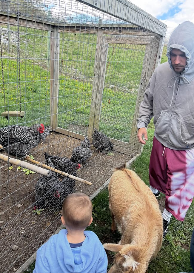 Justin Bieber and son Jack on farm