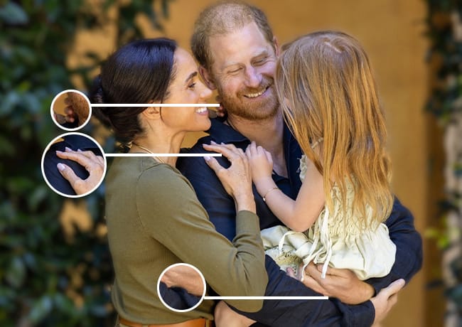 Prince Harry and Meghan Markle with Princess Lilibet Photoshop fail speculation