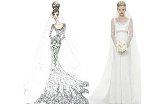 Sketch of Kate Middleton's gown before the royal wedding.