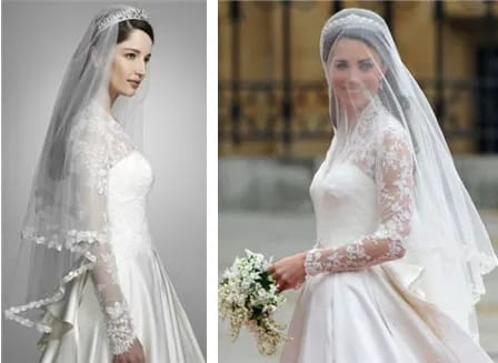 Kate Middleton's exquisite wedding veil as a bridal inspiration.