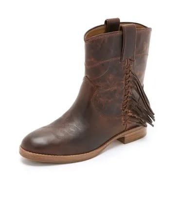 Belle by Sigerson Morrison Licie Fringe Boots Sigerson Morrison's elegant footwear highlighted in fashion imagery.