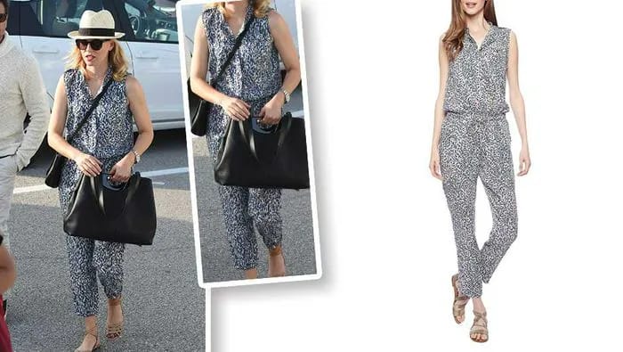 "Jessica Alba in affordable metallic ballet flats"