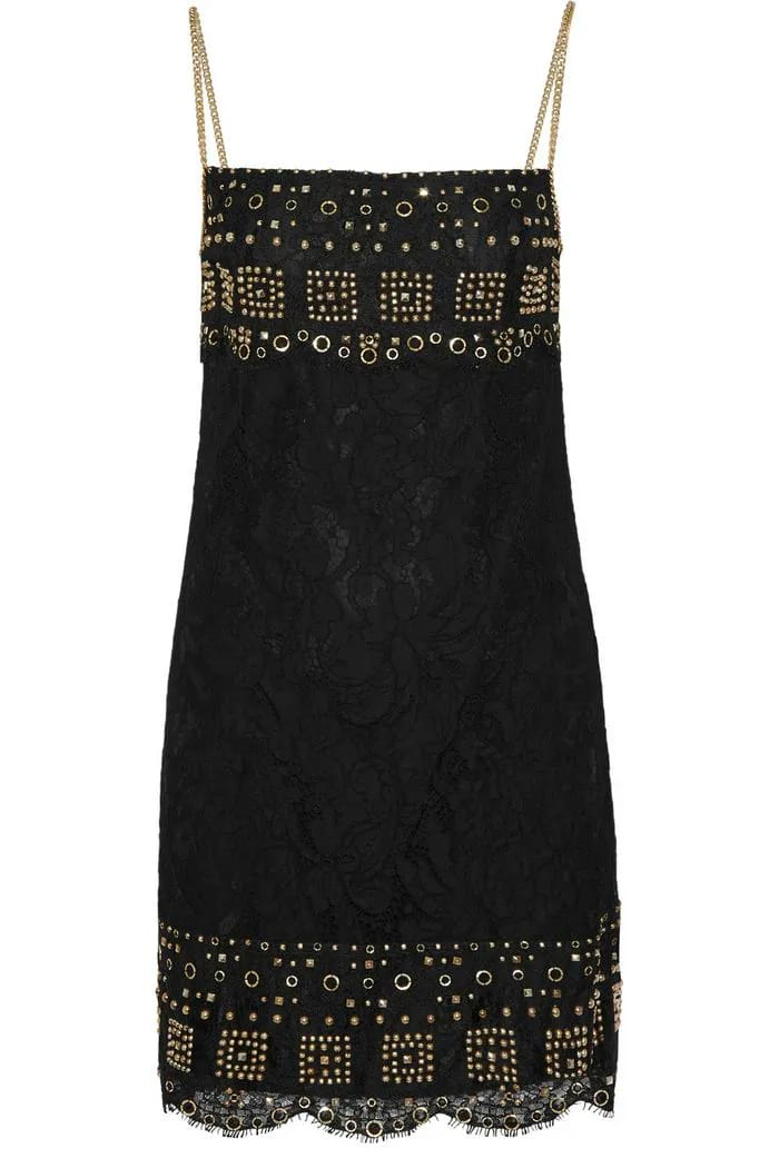 Emilio Pucci Embellished Cotton Blend Corded Lace Mini Dress