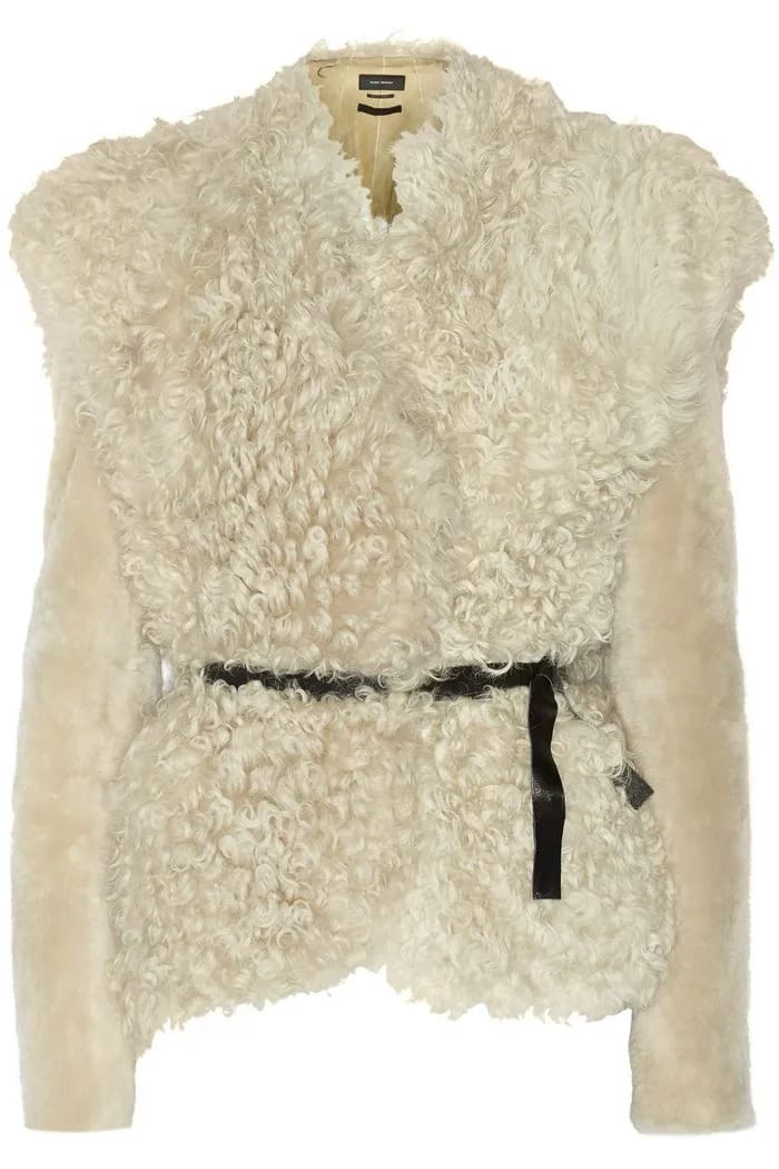 Isabel Marant Drew Belted Shearling Jacket